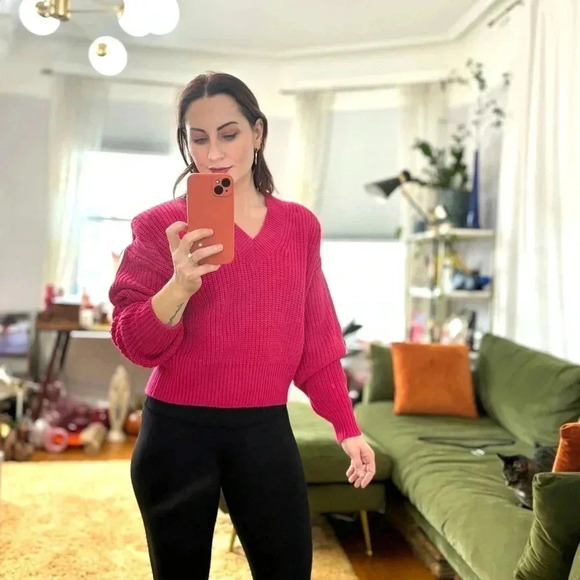 Essentiel Antwerp Fuschia Pink Cable Knit Sweater Sz XS made in Italy - Picture 3 of 12